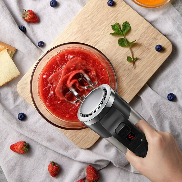  Powerful Electric Kitchen Hand Mixer, 200 Watts, 5 Speed Food Handheld  Mixer, with Turbo Button, Dough, Whisk and Beater Attachments, and  Accessory Bin, for Dough, Eggs, Batter,: Home & Kitchen