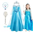 thumbnail image 2 of Vestido de Elsa de la Reina de las Nieves para niñas de 3 a 10 años, vestido de princesa Elsa para cumpleaños, disfraz de Cosplay para fiesta de carnaval de Halloween, 2 of 5