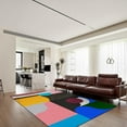 thumbnail image 2 of Bohemian Geometric Color Block Area Rugs, Pink Yellow Purple Blue Yellow Gray Art Indoor Rugs, Soft Machine Washable Durable Rug For Kids Living Room Bedroom Office, 2 of 7