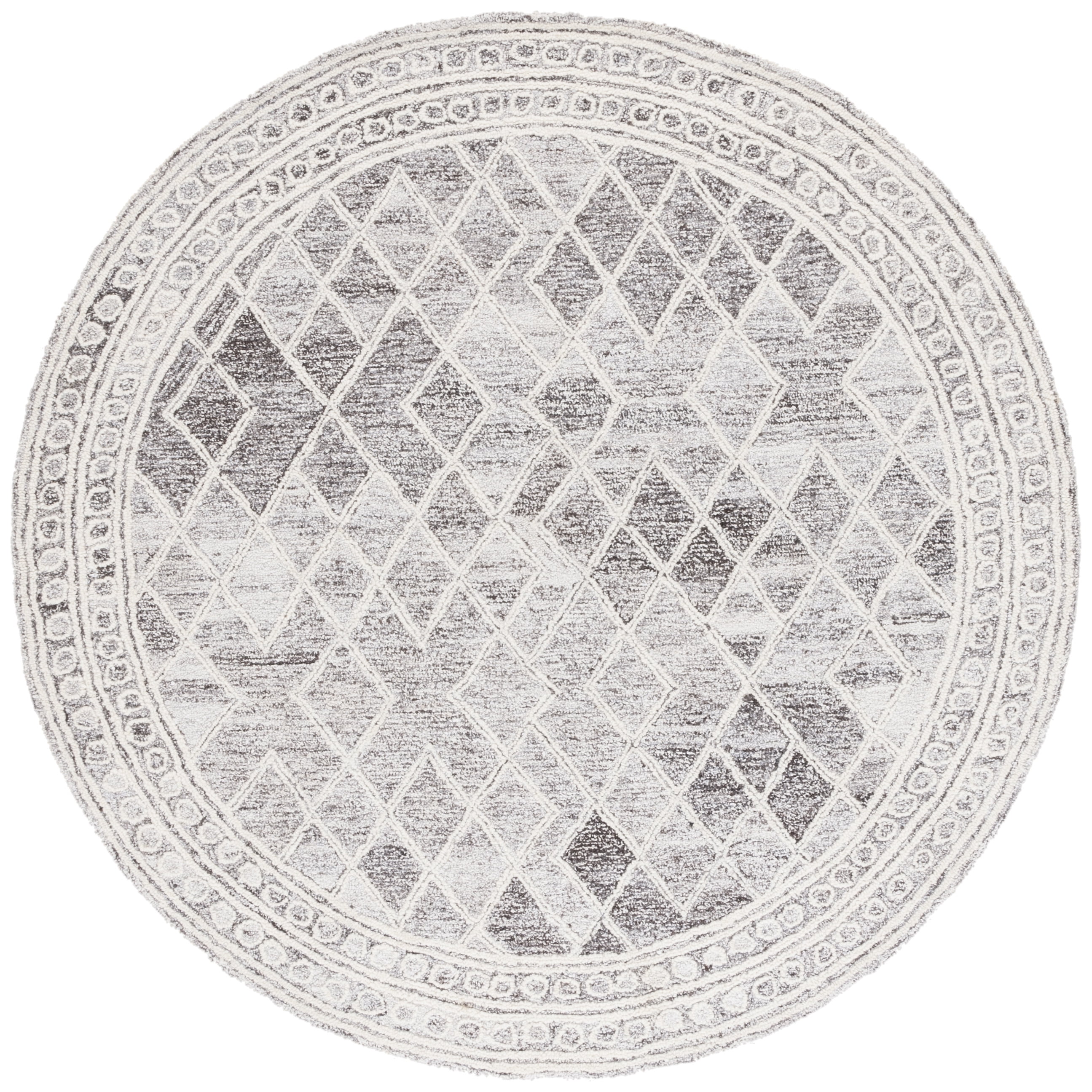 SAFAVIEH Abstract Malcolm Trellis Area Rug, Ivory/Gray, 6' x 6' Round