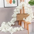 thumbnail image 2 of Guirnalda de flores artificiales de Sakura de 1,8 m y 256 cm, para colgar en primavera, para decoración de hogar, habitación, boda, fiesta, color blanco, 2 of 8