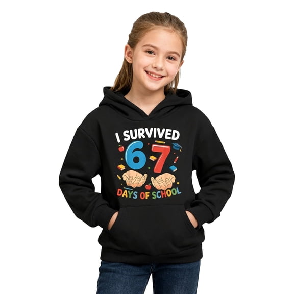 Tiweut 67 Hoodie for Kids Funny Fashion 6 7 Six Seven Meme Long Sleeve Casual Oversized Christmas Sweatshirt,Black,3-4 Y