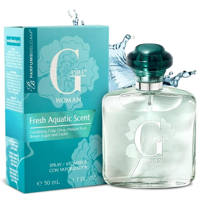 Pb Parfumsbelcam G Eàu Woman Eau De Parfum Spray para mujer – 50 ml. Perfume asequible y duradero con fresca fragancia acuática y elegante aroma cítrico. Elaborado con aceites premium para uso diurno