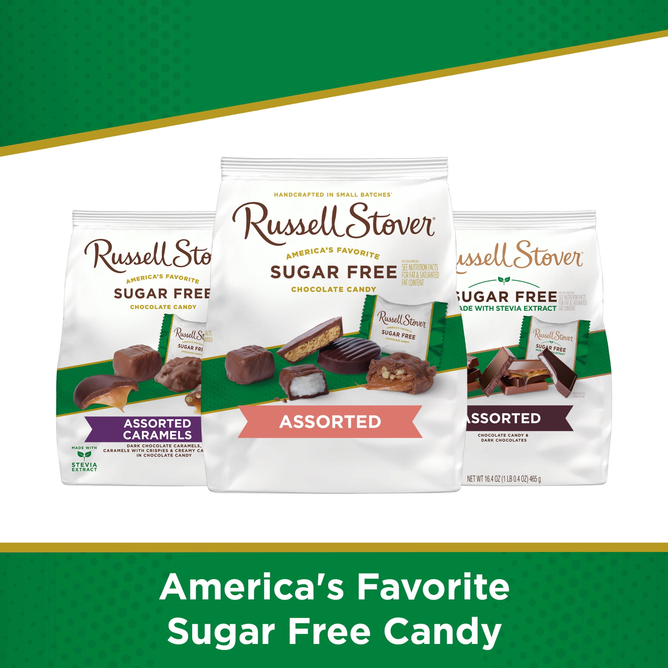 RUSSELL STOVER Sugar Free Assorted Chocolate Candy, 17.75 oz. bag (≈ 32 pieces)