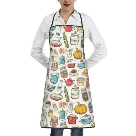 

Gaeub Cooking Utensils Kitchen Cooking Aprons Adjustable Bib Apron Waterdrop and Oil Resistant Kitchen Chef Apron for Women Men