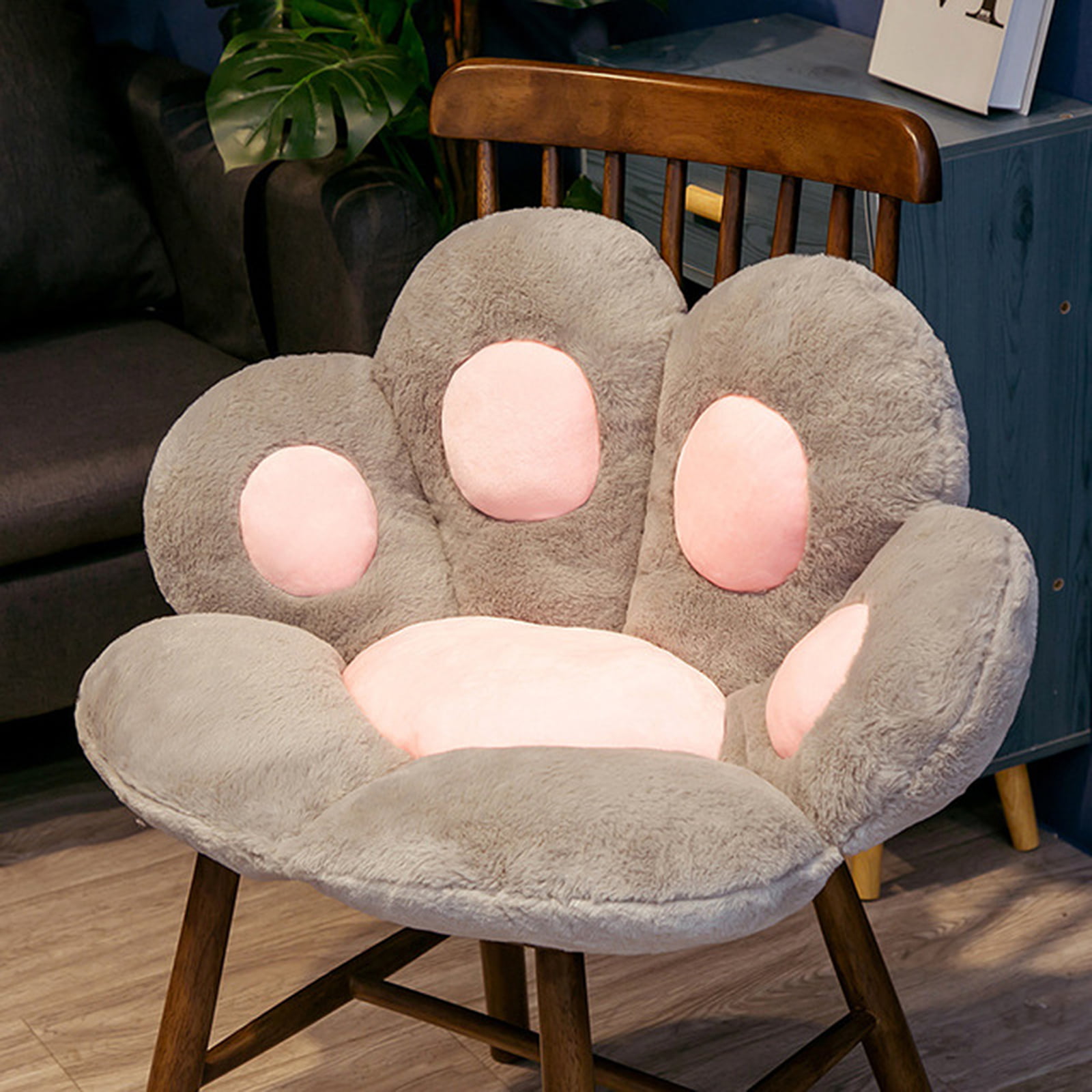 Yoruii Cute Seat Cushion,Cat Paw Shape Lazy Sofa Office Seat Cushion,Plush Sofa Cushion Soft and Comfortable Cushion Pillow Home Bedroom Shop Restaurant Decoration Blue