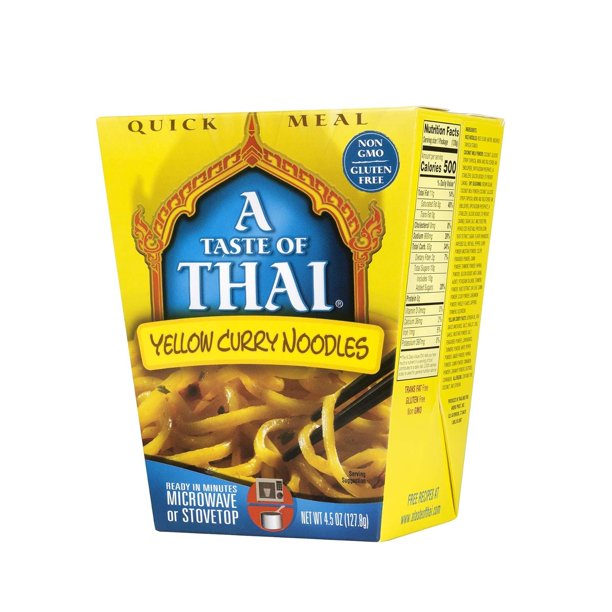 LZHF Yellow Curry Noodles - 4.5oz Pack of 6 Heat & Eat Instant Noodles Flavored with Classic Thai Sauce | Gluten-Free | Ideal Vegan Meal | Perfect Side for Chicken Fish & Meat Entrees
