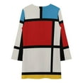 thumbnail image 4 of Art Lover Mondrian Style Abstract Geometry Long Sleeved Dress elegant women"s dresses for wedding african dresses for woman, 4 of 4