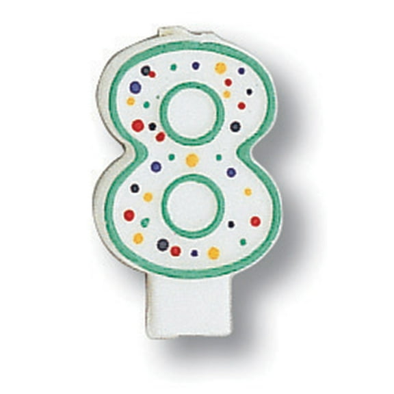#8 Polka Dot Wax Birthday Candle