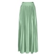 thumbnail image 4 of Elastic Waist Skirts for Women Solid Color Flared Ankle Length Casual Skirt Polyester Summer, 4 of 9