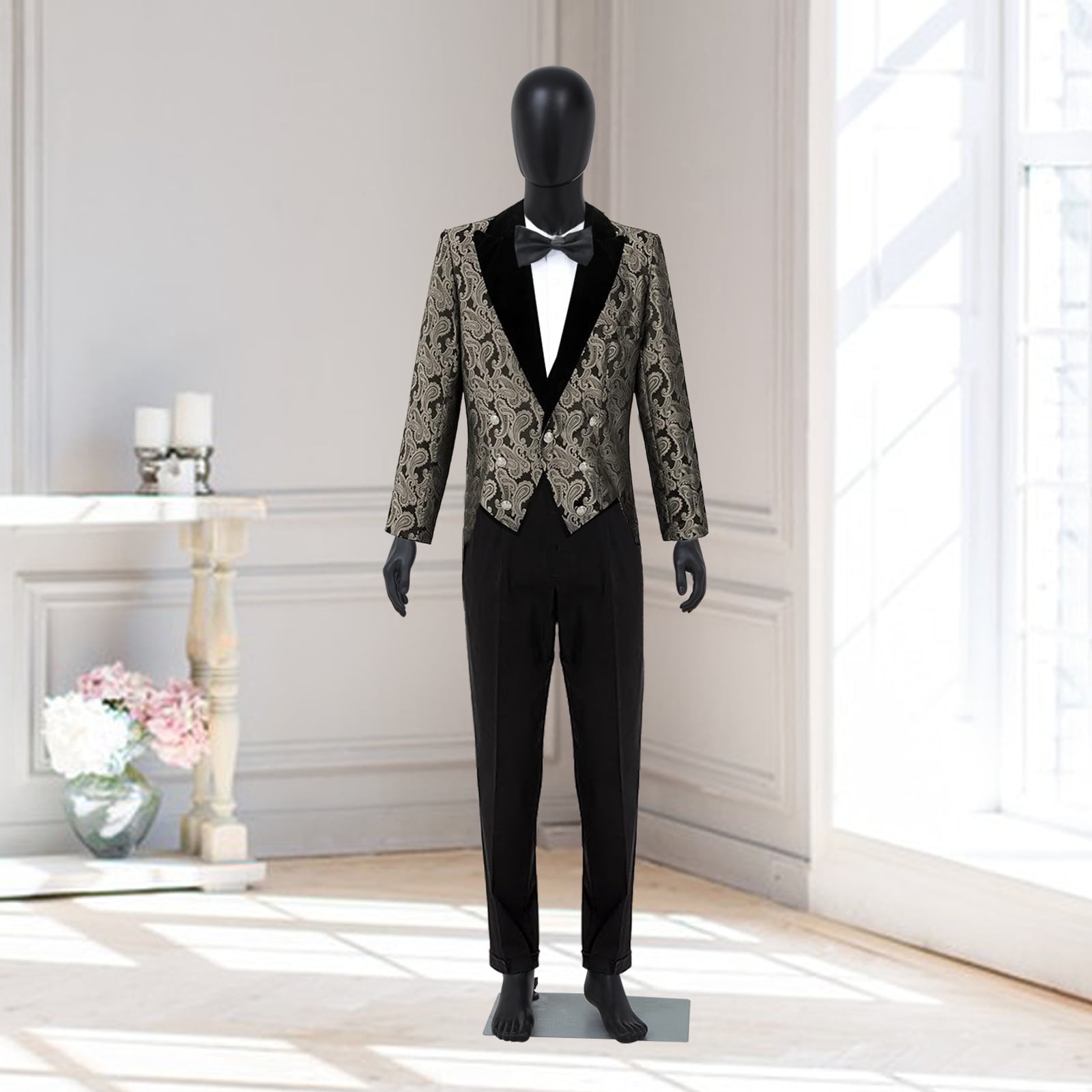 Kinbor 72.8Inch Full Body Male Mannequin, Dress Form Adjustable with Detachable Metal Stand for Retail Clothing Shops