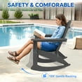 thumbnail image 5 of SERWALL Rocking Adirondack Chair, HDPE Outdoor Rocking Chair, All Weather Porch Rocking Chair for Patio, Gray, 5 of 7