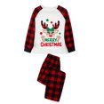 thumbnail image 4 of Qiylii Christmas Family Matching Pajamas Set, Deer Print Tops+Plaid Print Pants, 4 of 9