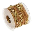 thumbnail image 2 of pitrice 10m DIY Applique Sheer Mesh Beaded Lace Trim Ribbon for Decor 20mm Gold, 2 of 9