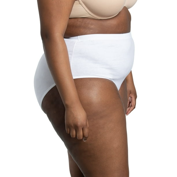 Plus Size Ladies White Black Skin Control brief hold in underwear