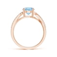 thumbnail image 2 of Angara Natural 1.12 Ct. Aquamarine with Diamond Infinity Ring in 14K Rose Gold for Women (Ring Size: 12), 2 of 9