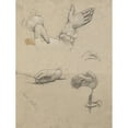 thumbnail image 3 of Edwin White 19x24 Black Modern Framed Museum Art Print Titled - Study of Hands, Sketch for Signing of the Compact in the Cabin of The&nbsp;Mayflower, 3 of 5