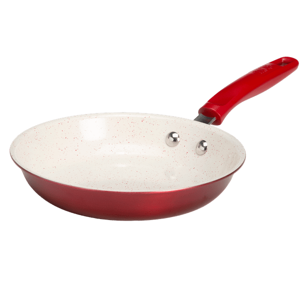 Tasty Clean Ceramic 8" NonStick Aluminum Fry Pan, Red