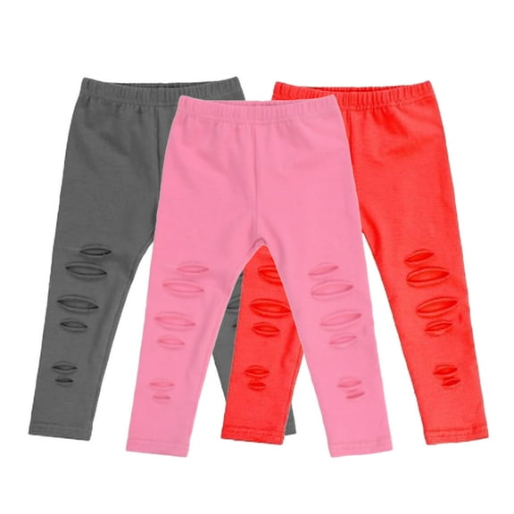 LYMAYTER Baby Girls Spring Distressed Denim Pants 6M-5T Kid Elastic Waist Ripped Jeans Pants Toddler Elastic Waist Denim Jeans Pants Fall Stretch Causal Trousers