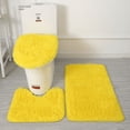 thumbnail image 2 of Alfombrilla de baño para inodoro, alfombrilla antideslizante de PVC para bañera, alfombra de lana de seda de tres piezas, 2 of 6