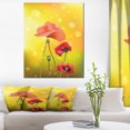 thumbnail image 1 of Fleurs Rouges sur Fond Jaune - Impression sur Toile Florale, 1 of 4