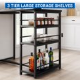 thumbnail image 2 of Counter Height Dining Table Set for 2 with 2 Upholstered Stools & Storage Shelves, for Small Space Kitchen & Apartment, 2 of 6