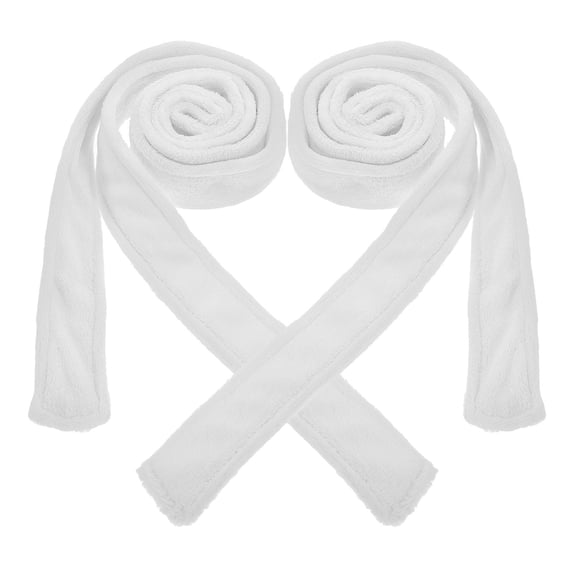Milisten 2Pcs Replacement Bathrobe Belt White Flannel Material Soft Comfortable Spa and Travel