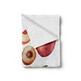 thumbnail image 2 of Peach Soft Flannel Fleece Blanket, Artwork with Natural Inspiration Delicious Nectarines for a Healthy Diet Theme, Cozy Plush for Indoor and Outdoor Use, 70" x 90", Orange Red Green, by Ambesonne, 2 of 6