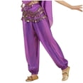 thumbnail image 1 of Sequin Pants Belly Dance Performance Dance Pants With Waist Chain Chiffon Highlight Pants, 1 of 3