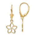 thumbnail image 4 of 14K Yellow Gold Polished Cut Out Flower Lever Back Earrings, 4 of 5