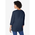 thumbnail image 2 of Woman Within Plus Size Perfect Three-Quarter Sleeve V-Neck Tunic, 2 of 6