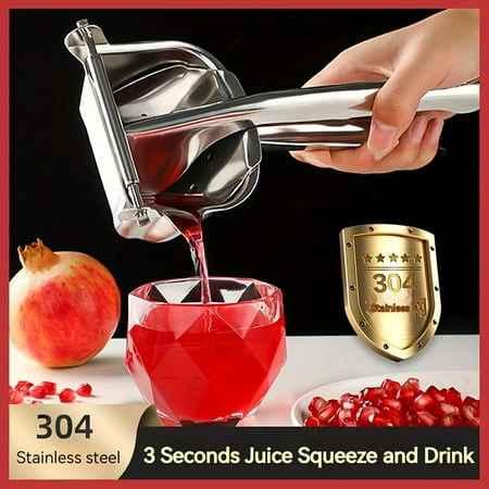 

Effortless & Sleek 304 Stainless Steel Manual Juicer: Perfect for Oranges & Pomegranates Durable with Dregs-Free Juicing