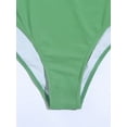 thumbnail image 5 of Hotian Women's One Piece Swimsuit Color Block One Shoulder Cut Out Bathing Suit Sexy Beach Swimwear Beachwear Green XL, 5 of 7