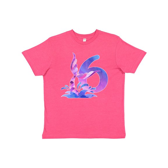 Inktastic 6th Birthday Mermaid Tail Youth T-Shirt