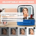 thumbnail image 3 of LED Lighted Mirror Travel Makeup Bag with 10X Magnifier, Adjustable Brightness & 3 Color Modes, Portable Cosmetic Case with Removable Dividers (Blue), 3 of 7