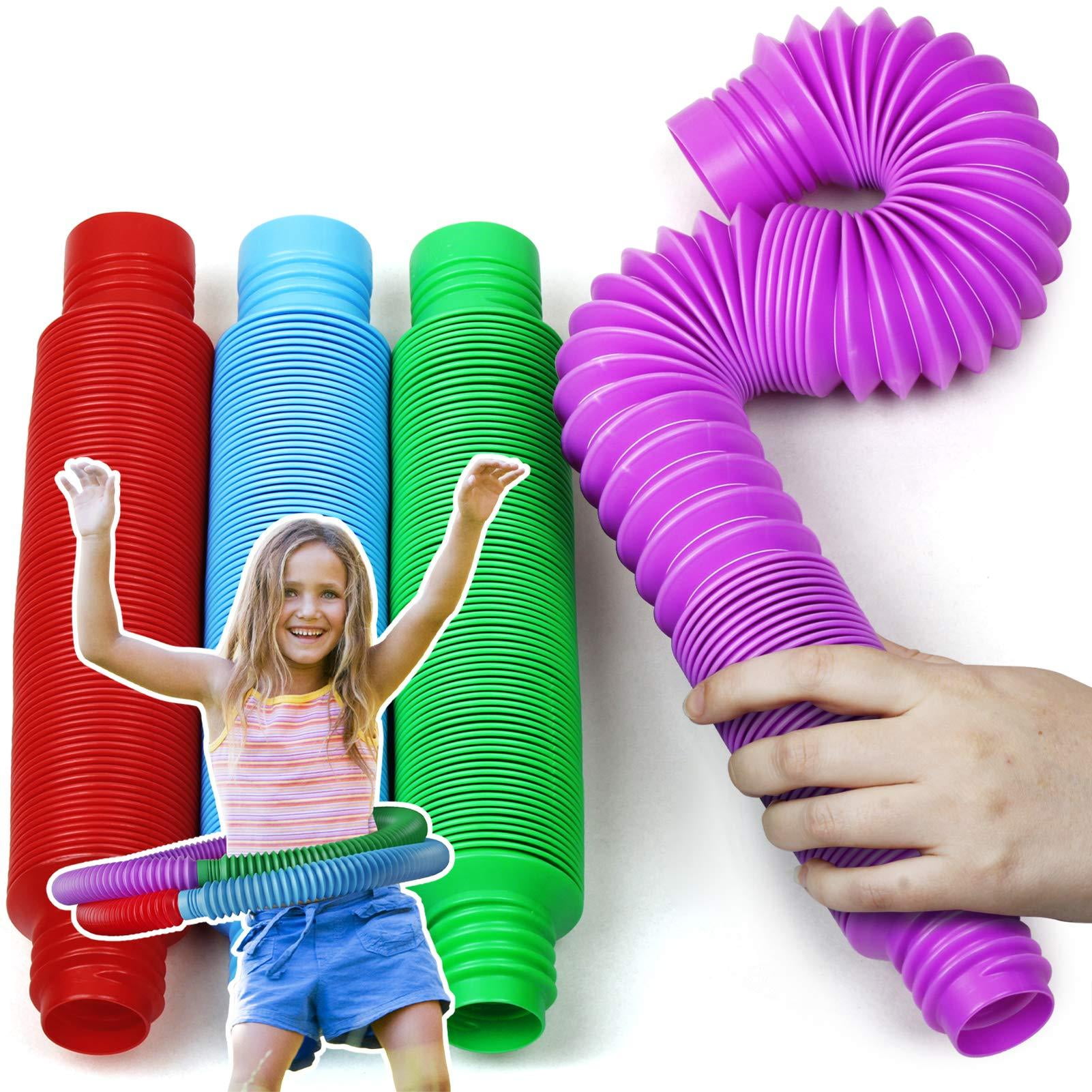 BunMo Pop Tubes Sensory Toys - Fine Motor Skills Toddler Toys - Fidget Toys  for Sensory Kids and Learning Toys