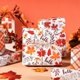 thumbnail image 2 of Fall Reversible Wrapping Paper Roll, Maple Leaf with Hello Autumn Chestnut & Classic Plaid Print for Autumn, Thanksgiving Gift Wrap, DIY Craft, Mini Roll, 17 inches x 32.8 Feet (46.45 sq.ft.), 2 of 17