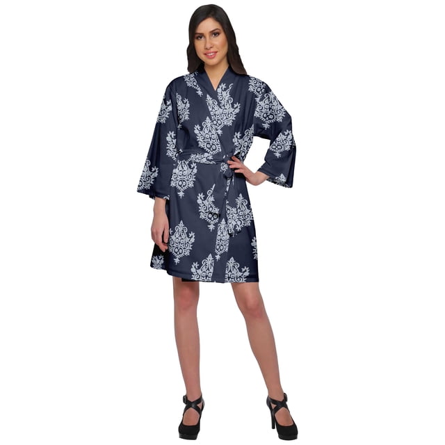Moomaya Printed Kimono Robe For Girls Crossover Bathrobe Kimono Women Bathrobe