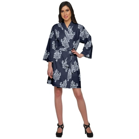 

Moomaya Short Robe For Women Plus Size Printed Cotton Robe Lightweight Nightwear