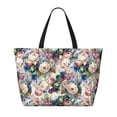 thumbnail image 2 of Kdxio Colorful Flowers for Beach Bag for Women Large Beach Tote Bag Waterproof Sandproof Swim Bag with Zipper Pockets Beach Vacation Travel, 2 of 7