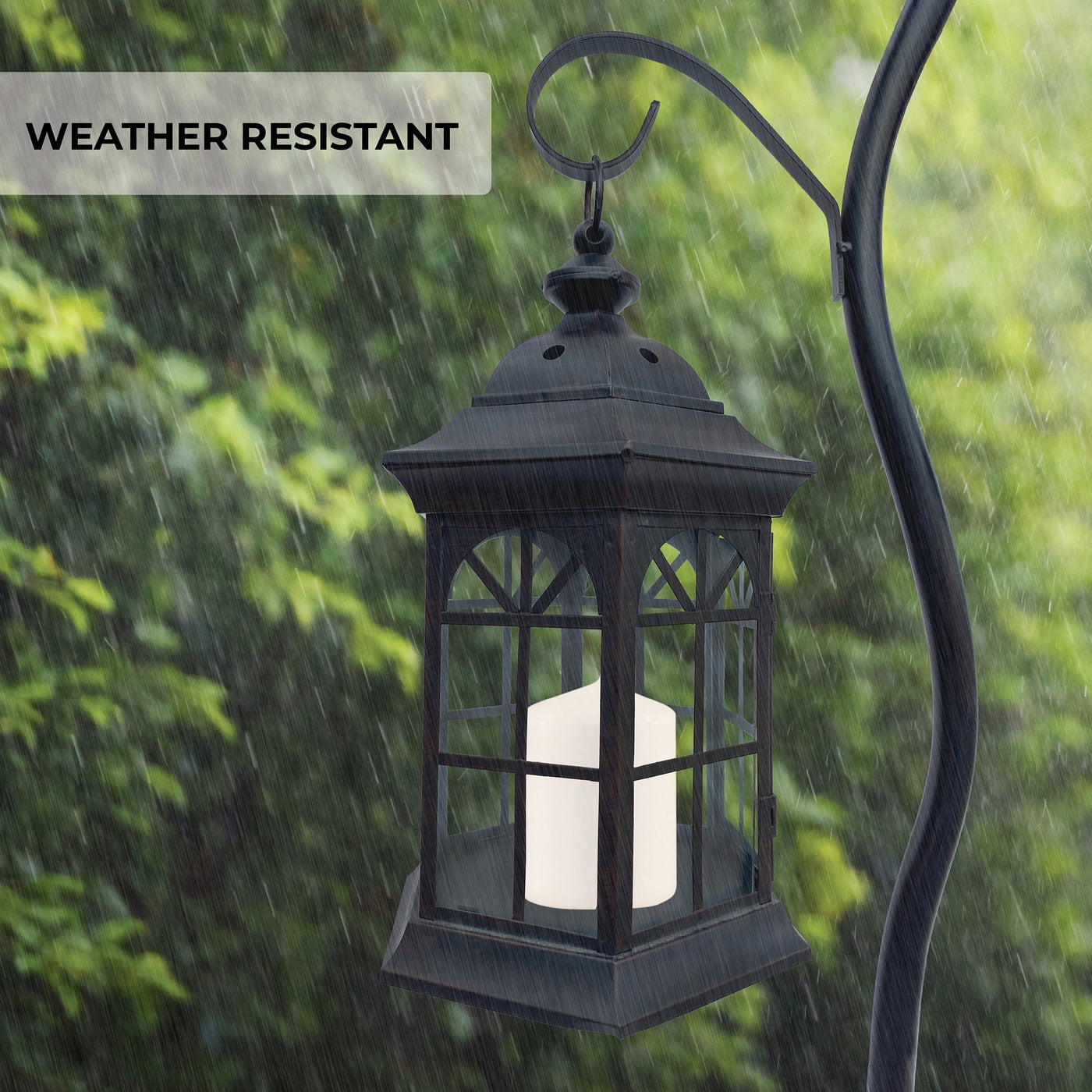 71 Inch Three Tier Steel Lantern Stand/Hanger - Backyard Expressions