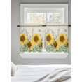 thumbnail image 5 of Sunflowers Tier Curtains 24 Inch Length,Sheer Curtains for Bedroom Living Room,Botanical Floral Butterfly Farmhouse Flowers Rod Pocket Voile Drapes Kitchen Curtains Small Window 27.5"x24" 2 Panels, 5 of 7