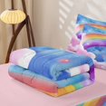 thumbnail image 5 of Erosebridal Watercolor Rainbow Zipper Twin Comforter Sets with Fitted Sheet and 2 Pillowcases for Girls, Dreamy Stars Sky Cloud Zipper Bedding Set, Pink Reversible, 4 Pieces, 5 of 7