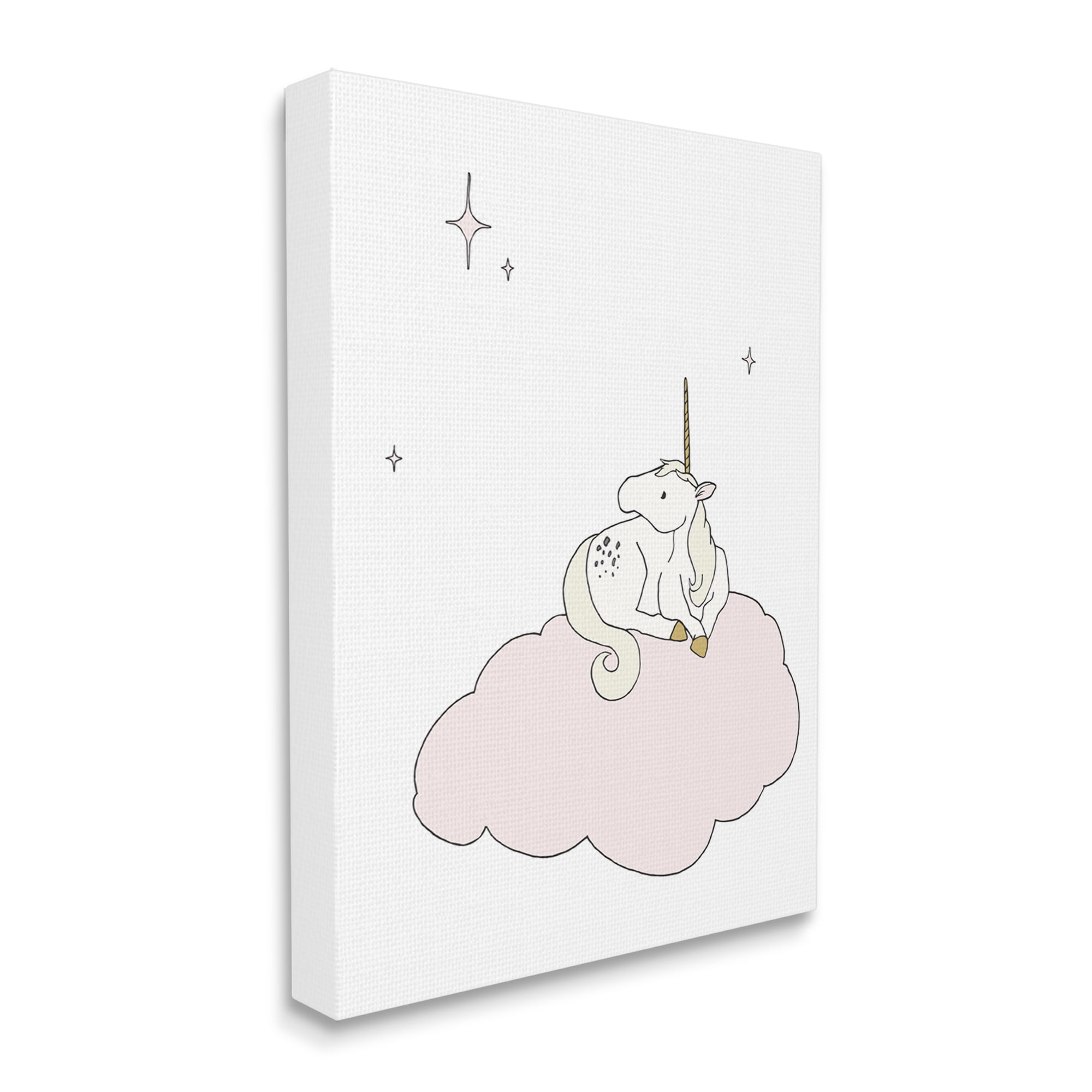 Stupell Industries Casual Unicorn Laying on Cloud Watching Nighttime Stars Graphic Art Gallery Wrapped Canvas Print Wall Art, Design by Sweet Melody Designs