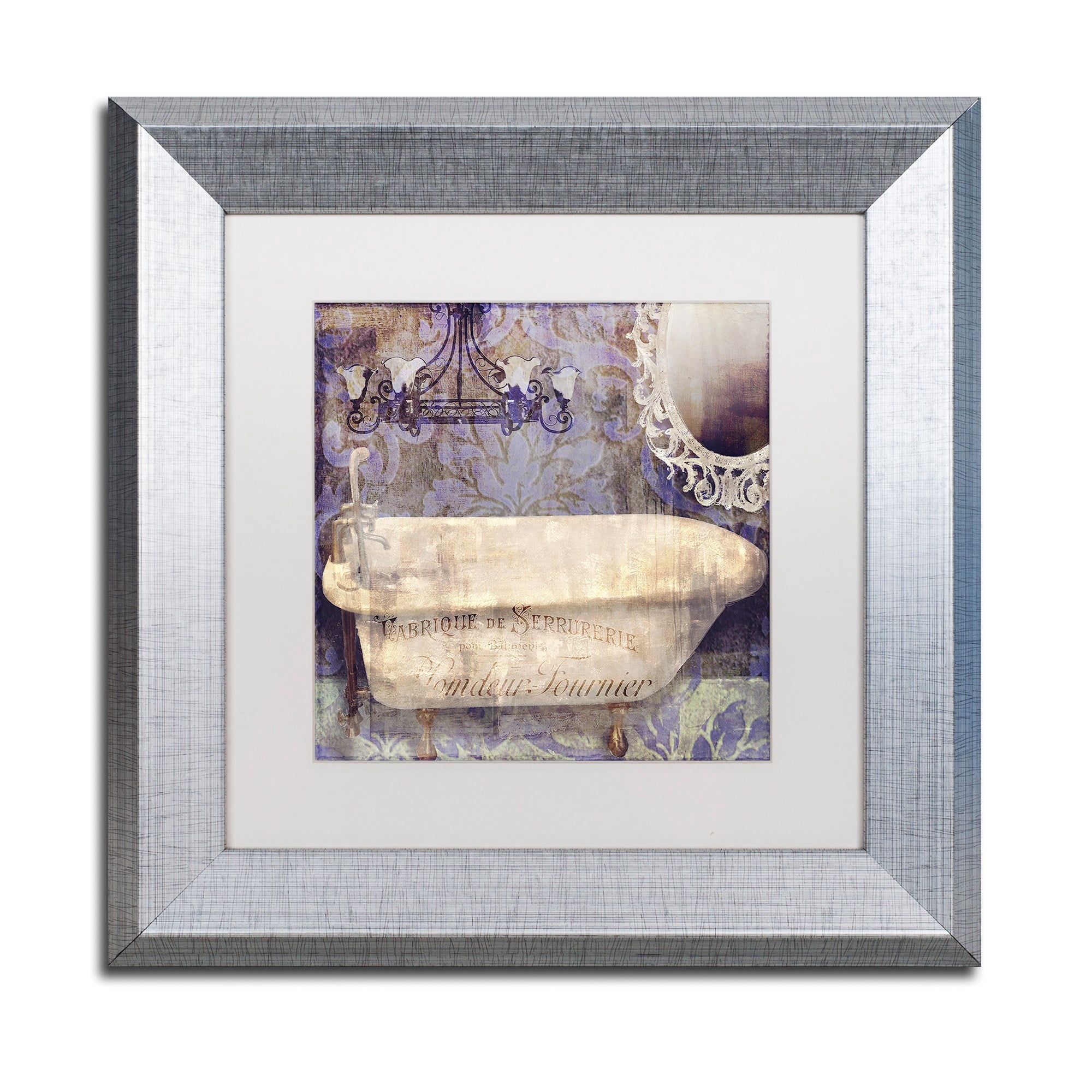 Trademark Fine Art "Le Bain Paris II" Canvas Art by Color Bakery White Matte, Silver Frame