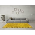 thumbnail image 3 of Ahgly Company Machine Washable Indoor Round Abstract Yellow Modern Area Rugs, 6' Round, 3 of 4