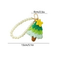 thumbnail image 3 of Christmas Tree Keychain – Handwoven Cotton Holiday Ornament with Star – Festive Pendant Gift for Kids, Adults, Bag, Tree, or Keyring, 3 of 5
