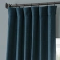 thumbnail image 3 of Lake Blue Monochromatic Faux Linen Room Darkening Curtain Pair (2 Panels), Lake Blue, 50W X 63L, 3 of 9