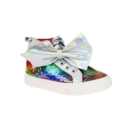 Jojo Siwa Girls Rainbow Sequin Bow Sneaker