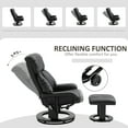 thumbnail image 5 of HOMCOM Massage Recliner Chair with Ottoman, 360° Swivel Recliner and Footstool, 10 Point Vibration, PU Leather Reclining Chair with Side Pocket and Remote Control, Black, 5 of 10